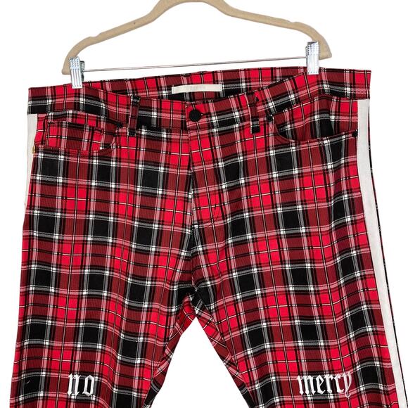 NEW Golden Denim The Union Rivoli Plaid Print Slim Jeans Ankle Zip Tartan 40X34 - Picture 5 of 16